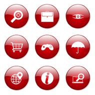 SEO Internet Sign Red Vector Button Icon Design Set 10 N11