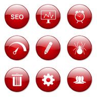 SEO Internet Sign Red Vector Button Icon Design Set 8 N11