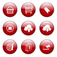 SEO Internet Sign Red Vector Button Icon Design Set 7 N10