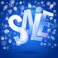 Winter sale blue typography symbol
