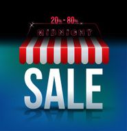 Midnight sale banner awning