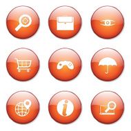 SEO Internet Sign Orange Vector Button Icon Design Set 10 N11