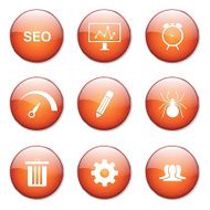 SEO Internet Sign Orange Vector Button Icon Design Set 8 N11