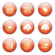 SEO Internet Sign Orange Vector Button Icon Design Set 7 N12
