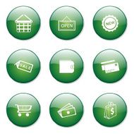 Shopping Sign Green Vector Button Icon Design Set 2 N11