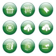 SEO Internet Sign Green Vector Button Icon Design Set 7 N12