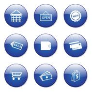 Shopping Sign Blue Vector Button Icon Design Set 2 N12