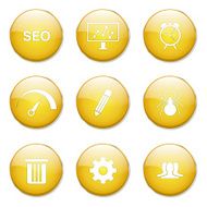 SEO Internet Sign Yellow Vector Button Icon Design Set 8 N12