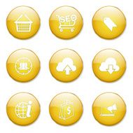 SEO Internet Sign Yellow Vector Button Icon Design Set 7 N12
