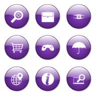SEO Internet Sign Violet Vector Button Icon Design Set 10 N13