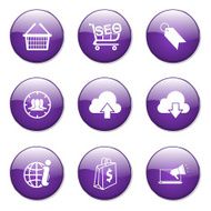 SEO Internet Sign Violet Vector Button Icon Design Set 7 N13