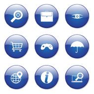 SEO Internet Sign Blue Vector Button Icon Design Set 10 N11