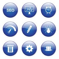 SEO Internet Sign Blue Vector Button Icon Design Set 8 N11