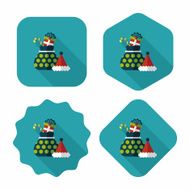 Christmas gift baskets flat icon with long shadow eps10 N6
