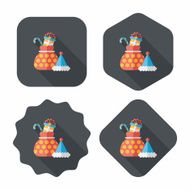 Christmas gift baskets flat icon with long shadow eps10 N7