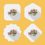 Christmas gift baskets flat icon with long shadow eps10 N8