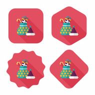Christmas gift baskets flat icon with long shadow eps10 N9