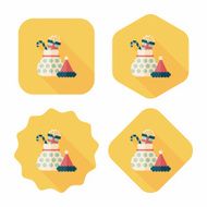 Christmas gift baskets flat icon with long shadow eps10 N11