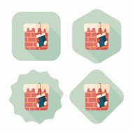 Christmas gift baskets flat icon with long shadow eps10 N12