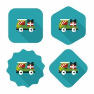 shopping cart flat icon with long shadow eps10 N74