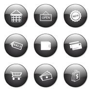 Shopping Sign Black Vector Button Icon Design Set 2 N12