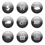 Shopping Sign Black Vector Button Icon Design Set N11