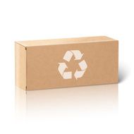 Realistic blank paper craft package box Isolated on white