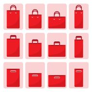 Vector set of shopping bag