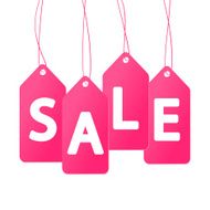 Pink price tags on white