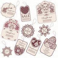 Set of ten vintage tags N2