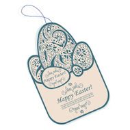 Vector vintage easter tag N2
