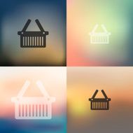 basket icon on blurred background