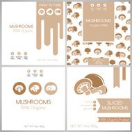 Mushrooms labels set