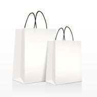 white paper bags set isolated on