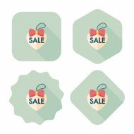 Valentine's Day SALE flat icon with long shadow eps10 N48