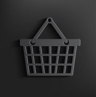 Basket symbol on black background clean vector