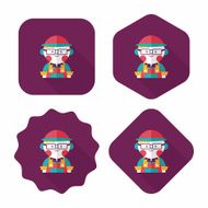 Coffee shop clerk flat icon with long shadow eps10 N18