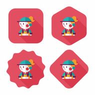 Coffee shop clerk flat icon with long shadow eps10 N20