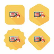 Transportation vendor carts flat icon with long shadow eps10 N7