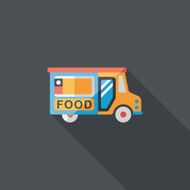 Transportation vendor carts flat icon with long shadow eps10 N11
