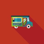 Transportation vendor carts flat icon with long shadow eps10 N14
