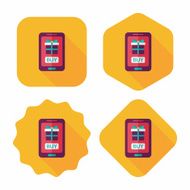 cell phone online shopping flat icon with long shadow eps10 N19