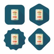 cell phone online shopping flat icon with long shadow eps10 N20