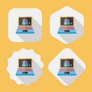 online shopping flat icon with long shadow eps10 N56