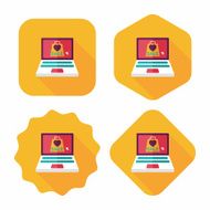 online shopping flat icon with long shadow eps10 N57