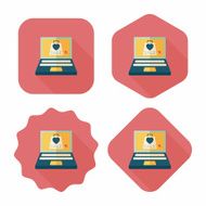 online shopping flat icon with long shadow eps10 N58