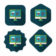 online shopping flat icon with long shadow eps10 N59