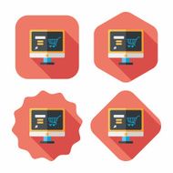 online shopping flat icon with long shadow eps10 N60
