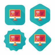 online shopping flat icon with long shadow eps10 N61
