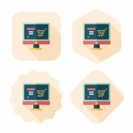 online shopping flat icon with long shadow eps10 N62